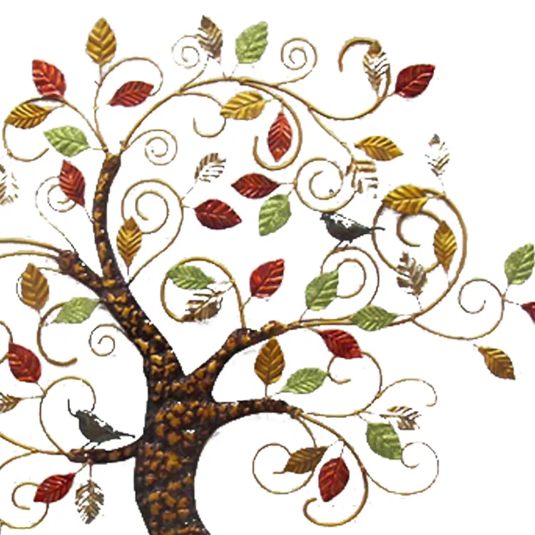 Outdoor large wrought iron wall art metal trees sculptures