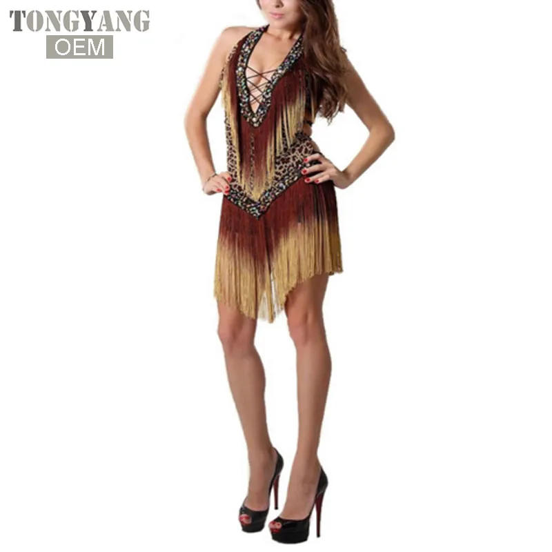 TONGYANG Sexy Cheap Latin Dance Dress Women Professional Latin Skirt Samba Dance Latin Salsa Dresses