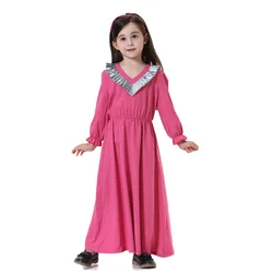 JYS Wholesale Children Girl Muslim Long Dress Abaya Dubai for girls