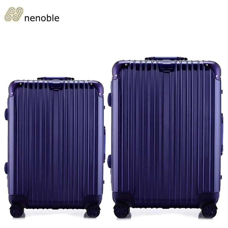 aluminum trolley luggage suitcase set with big capacity bag
