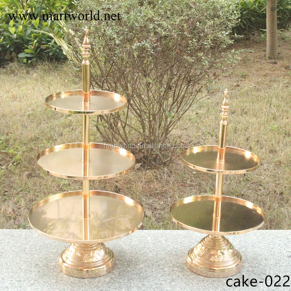 metal 3-tier gold cup cake dessert stand set for wedding cake table pedestal decoration birthday party shower candy bar(cake-022