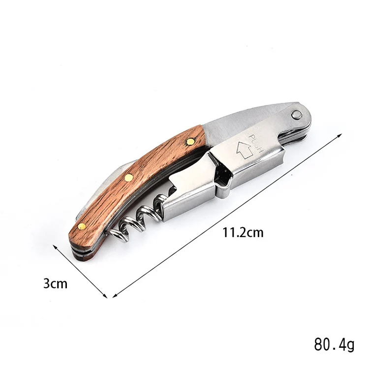 Хит продаж Профессиональный штопор из нержавеющей стали с инкрустацией розового дерева универсальный нож для официанта и бармена вина