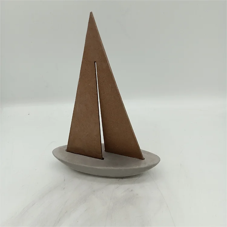 New products wooden concrete model sailboat Sailing Boat decoration