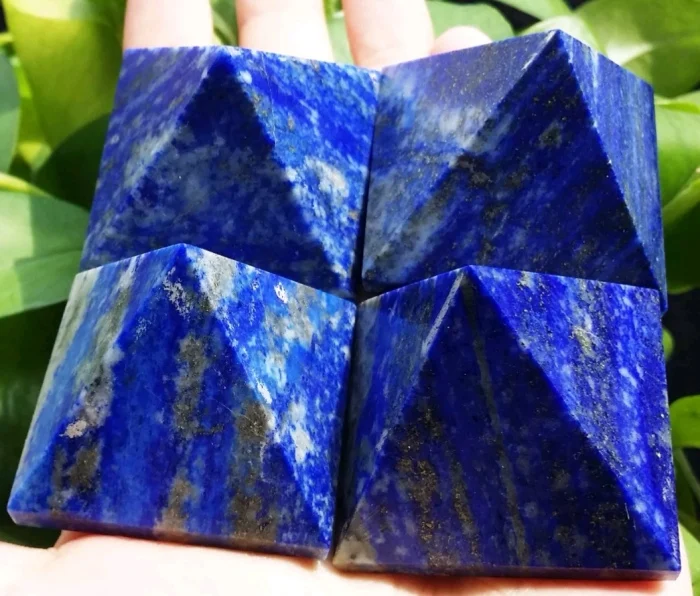 Natural Polished Lapis Lazuli Quartz Crystal Pyramid Octangle Cone Egypt Pyramids