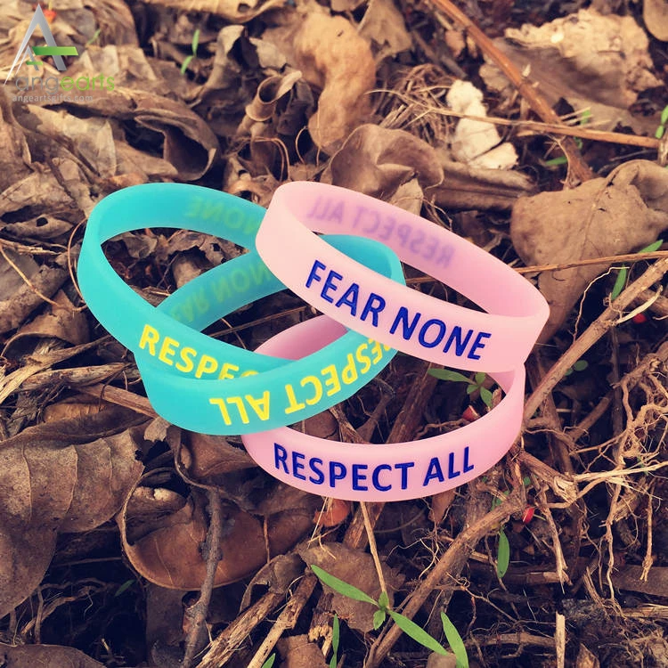 promotional gifts rubber silicone bracelet custom silicon wristband Color Filled Printing