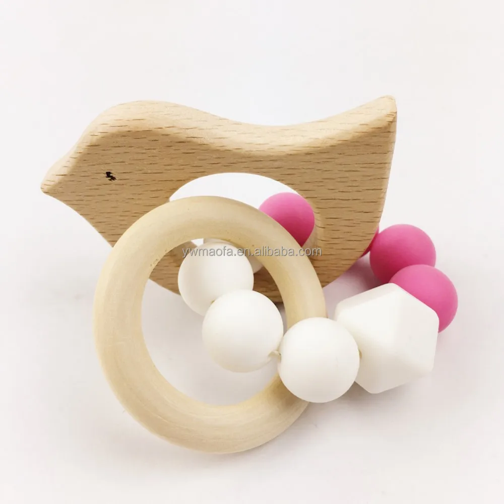 Wholesales Silicone Beads Nursing Bracelet Baby Chewing Teething Toys Infant Rattle Toy