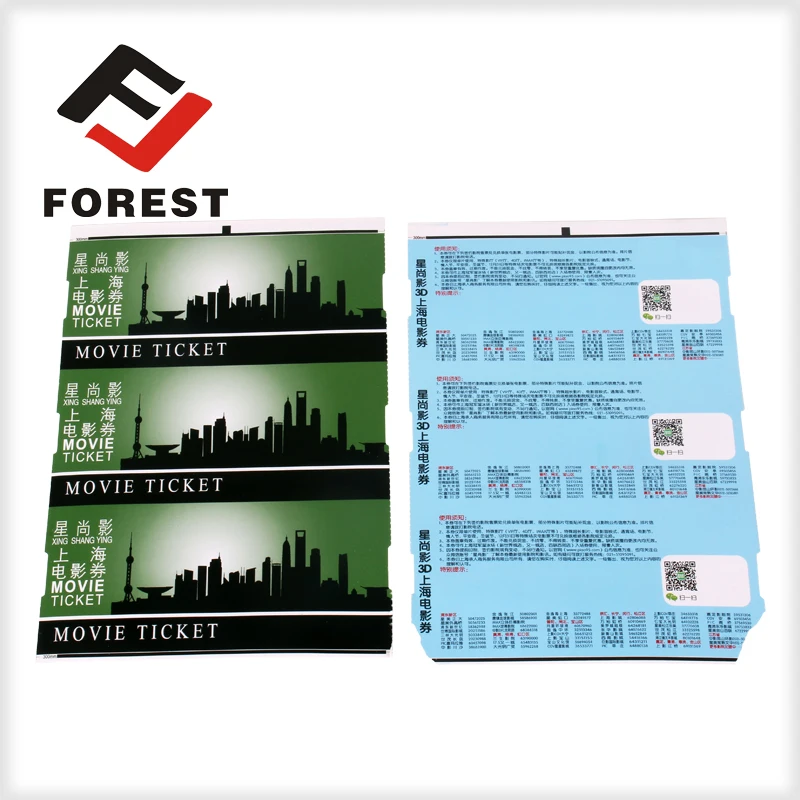 High quality thermal printing paper admission tickets,anti-counterfeit thermal event ticket
