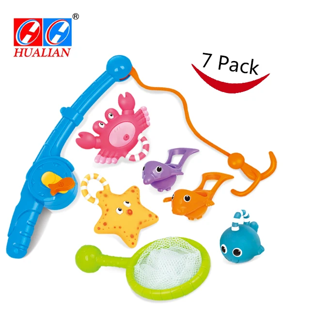 Hualian Baby Bath Toy, Fishing Floating Squirts Toy Water Scoop, Bath Tub Spoon Fishing Game in Bathtub Bathroom Pool Bath Time