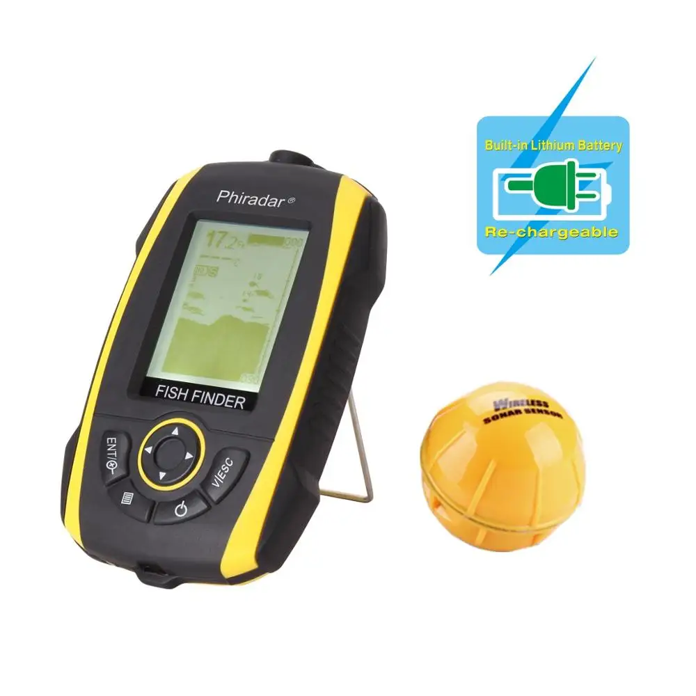 Phiradar  HD grayscale portable wireless fish finder gps fish finder
