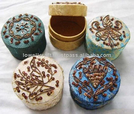 Jewelry Box Decorated Hand Embellishes Box Set of 3 pill boxes