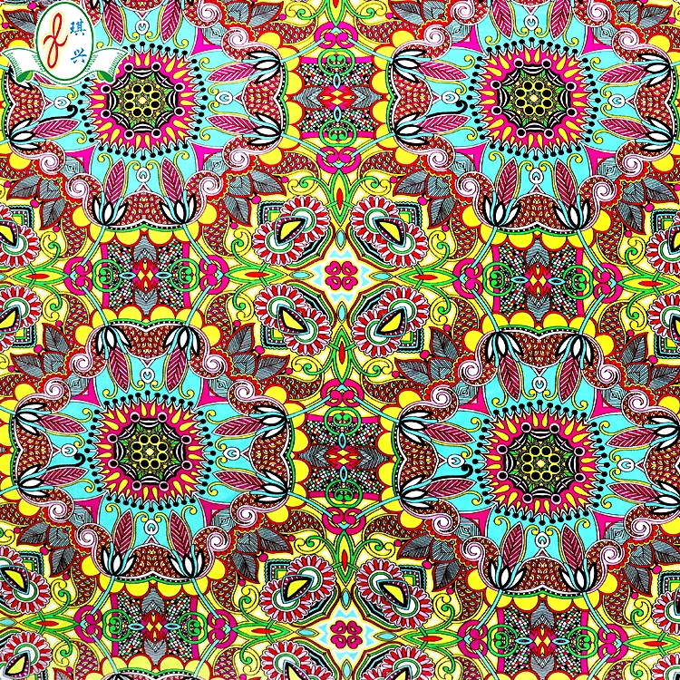 Shiny Microfiber Nylon Lycra 4 Way Stretch Retro African Printed Bikini Fabric