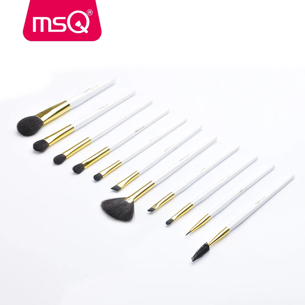 MSQ 18pcs new style white make up brush set with goat hair professional makeup brushes