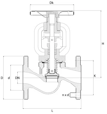 Steam Globe Valve DN50 Bellow Seal Type Cast Iron TWS Manual Valve Oil & Refineries /water /steam /ndustry 3 Years EN 1074