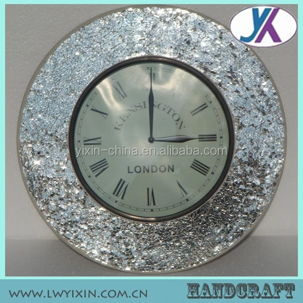 Sea Blue Mixed Color Mosaic Wall Decorative Clock Hot Selling