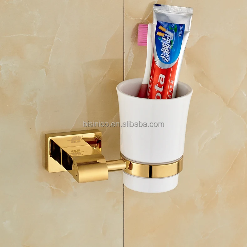 
Polace Style Gold Bathroom Accessory Wall Mounted Bathroom Cup and Tumbler Holder 
