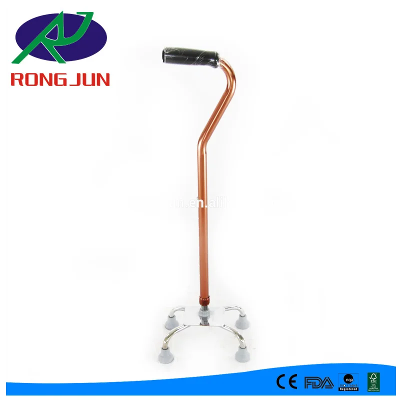 Elderly Disabled Stable Non-Slip Adjustable Telescopic Light Weight 4 Feet Walking Stick