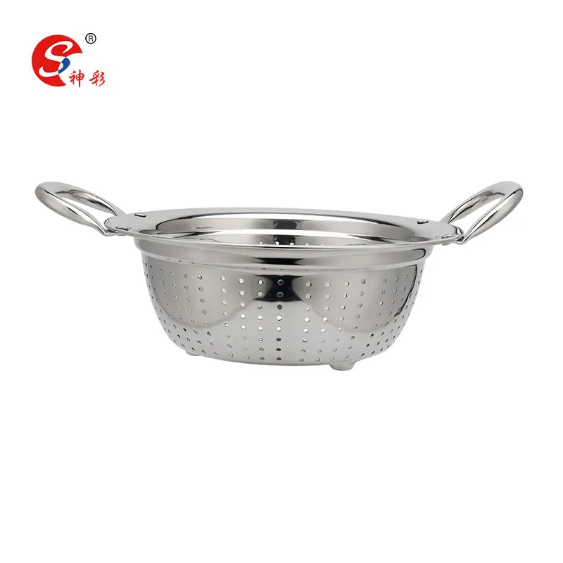 
Metal Colander Basket Fruit Vegetable Pasta Drain Strainer Stainless Steel Colander With Handles 
