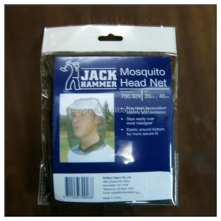 100% polyester green mosquito net for head or head net