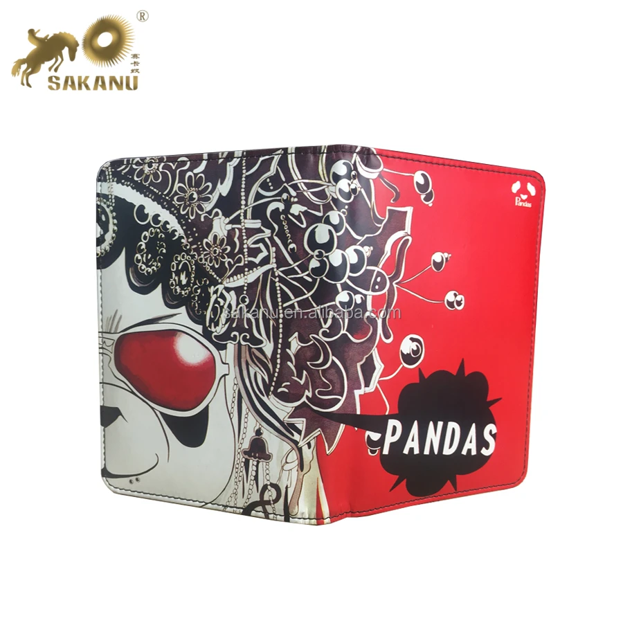 customize FULL COLORED printing PU PVC leather passport cover holders