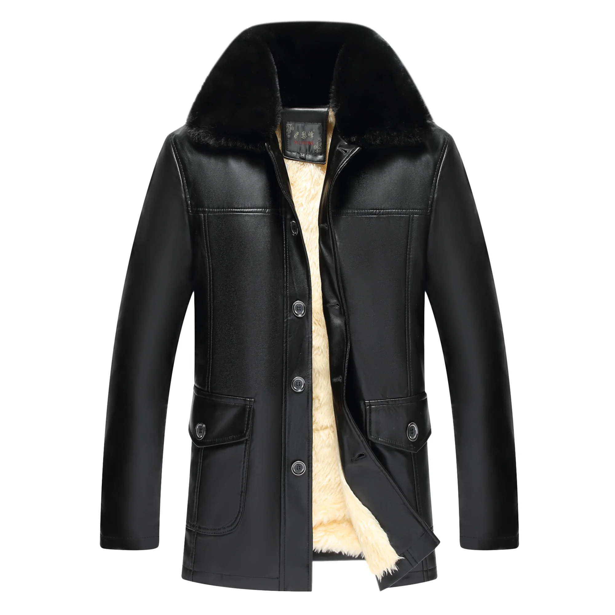 fashion leather jacket custom material man PU leather jacket with bulk wholesale