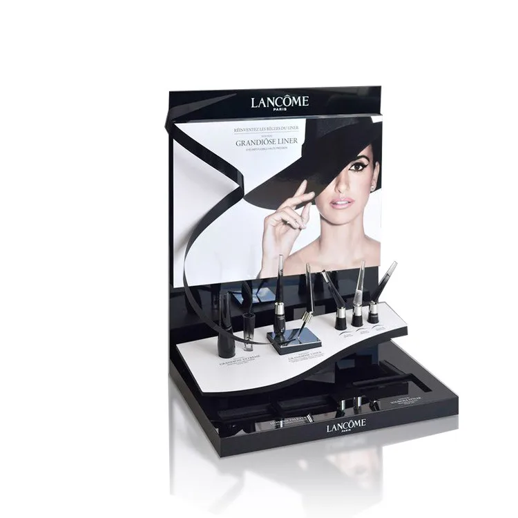 Custom Design Counter High Clear Acrylic Makeup Display Stand For Cosmetics Wholesale