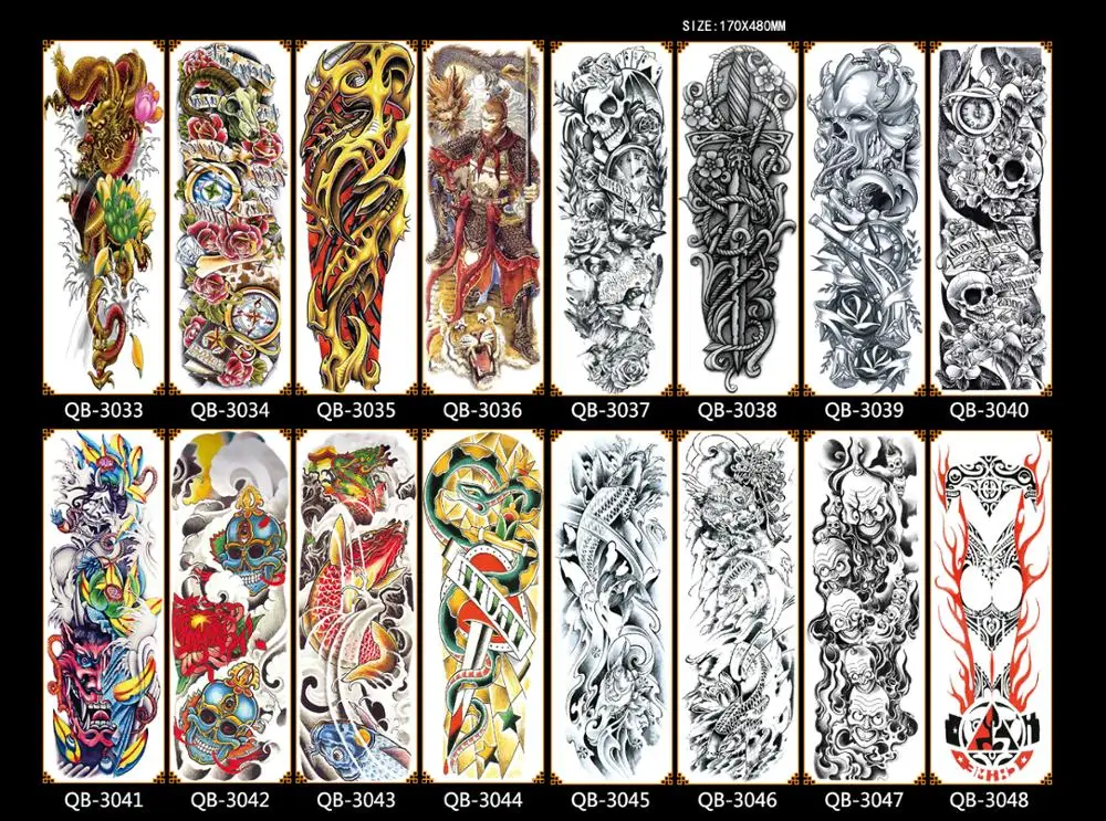 Best Dragon Full Arm Tattoo Sleeve Stocking for Men QB3001 - QB3040