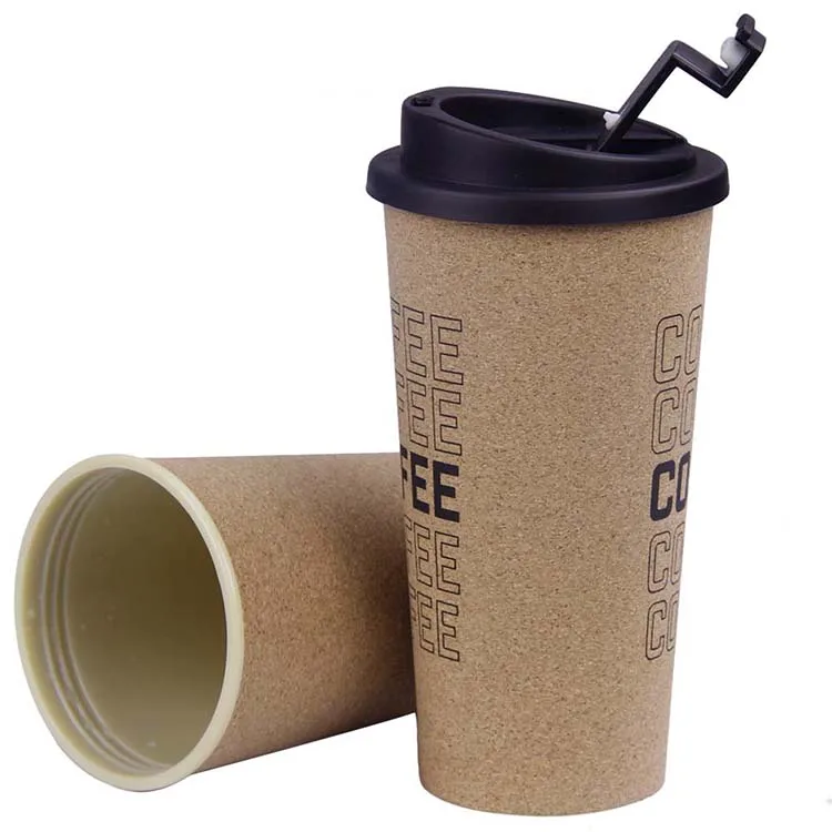 
Welford Wholesale Office Home Travel Use Cork Coffee Mug Plastic Mugs with Lid Custom logo Cup Mug 