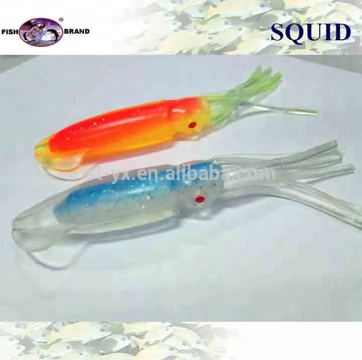Hot Sale fishing net china factory the New Fishing Lures Soft Squid Lure Durable Saltwater Glow PVC Lure