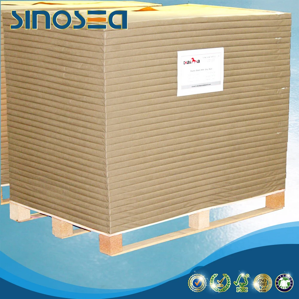 
Bleached Wood Pulp 300 gsm Duplex Board Paper Grey Back 