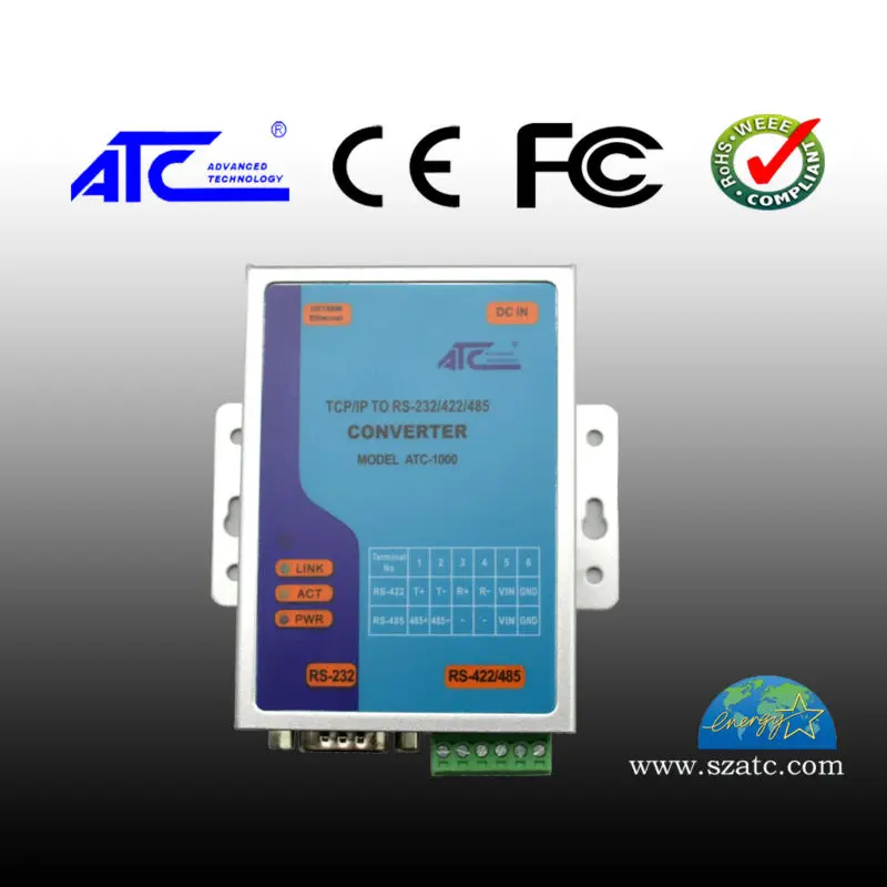 Atc-1000 tcp/ис для rs232/422/485 преобразователь
