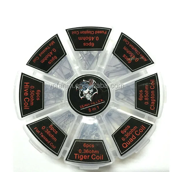 
Free sample wire supplier Demon Killer series vape notch coil 8 in 1 prebuilt coil wholesale 