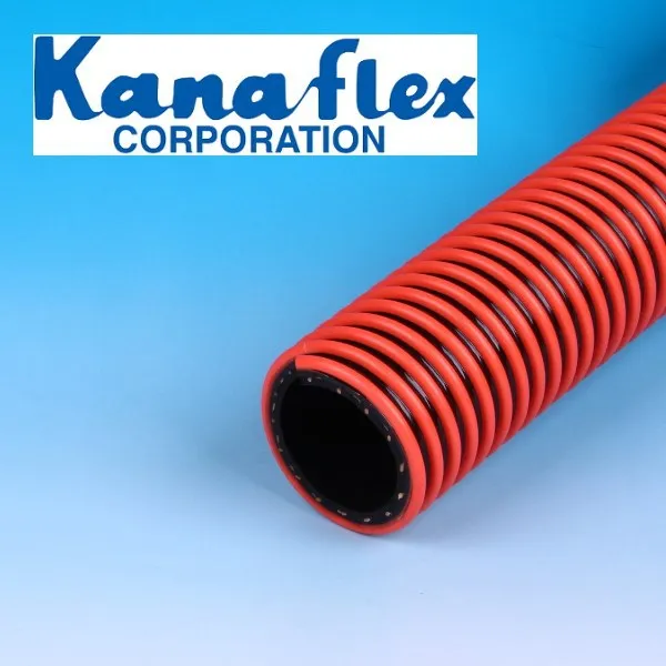 Kanaflex high abrasion resistant rubber inner layer suction hose for sand delivery use. Made in Japan (PVC sewer hose)