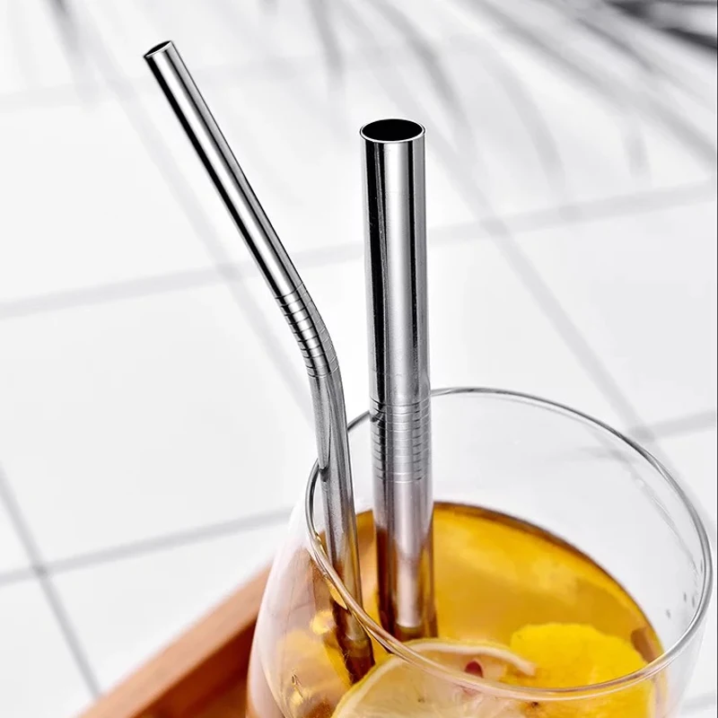 Svin Amazon Hot Sale Straight and Bent Custom Stainless Steel Drinking Metal Straw