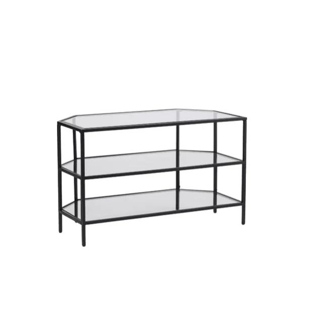 Flat Glass Shelf stand Reclaimed Metal Wooden TV Table Living Room Rustic Furniture and Metal TV Table Home Furniture TV holder