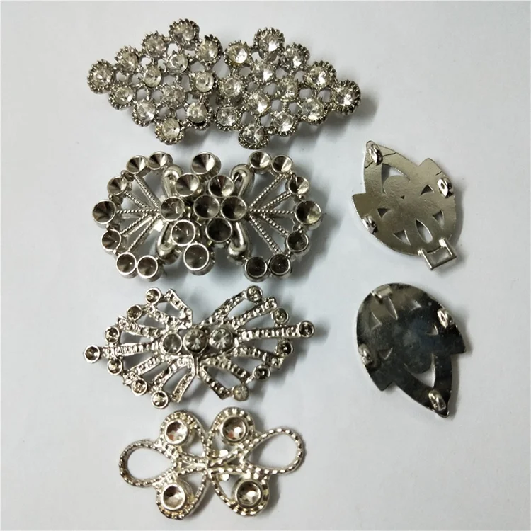 
Sew-On behind swimsuit buckle Openable front chest collar mini small metal belt buckle for cheongsam full dress 