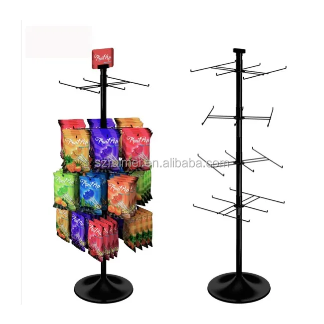floor spinner metal hanging wire accessory flip flops snack display rack for sale