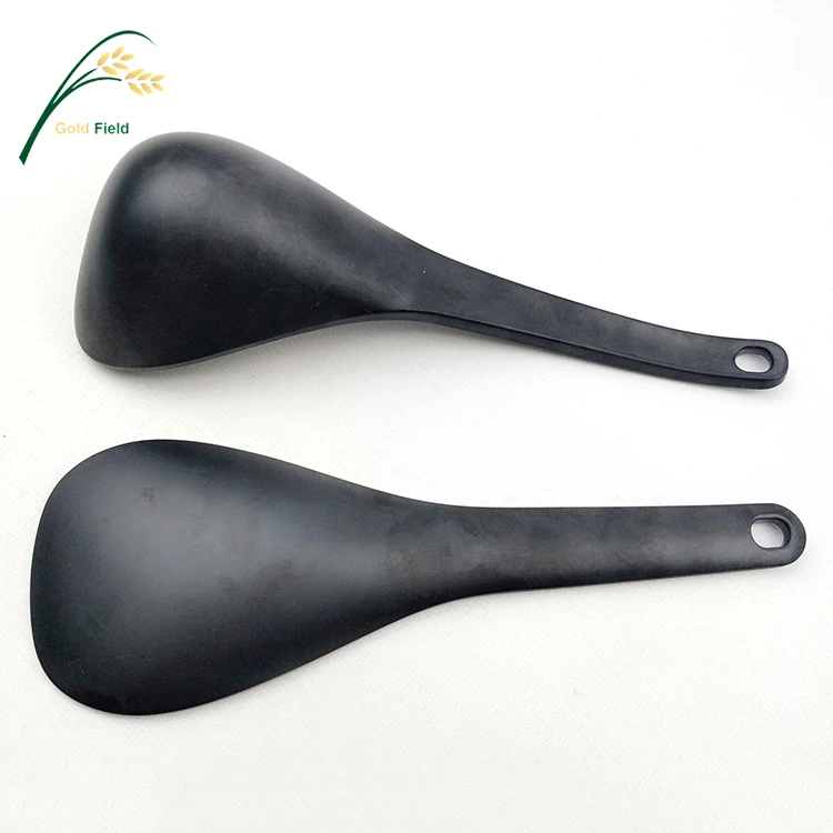 Black Durable Heat Resistant Easy Clean Ramen Alloy Spoon