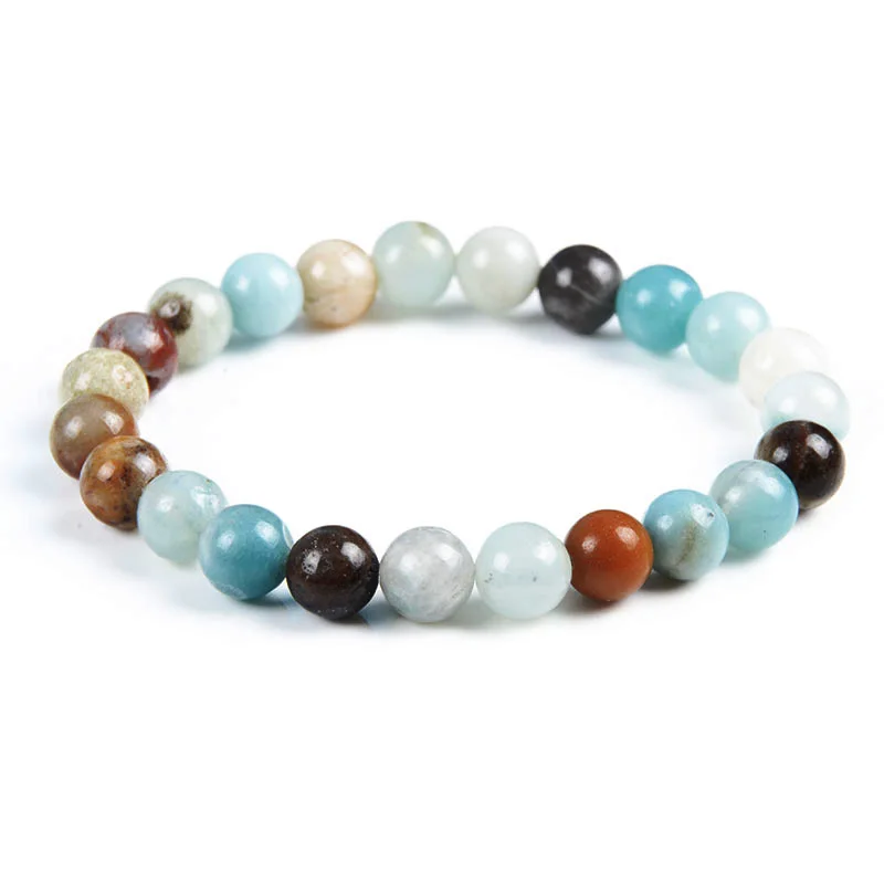 Classic 19cm Stretch Natural Stone Bracelet for Women Men