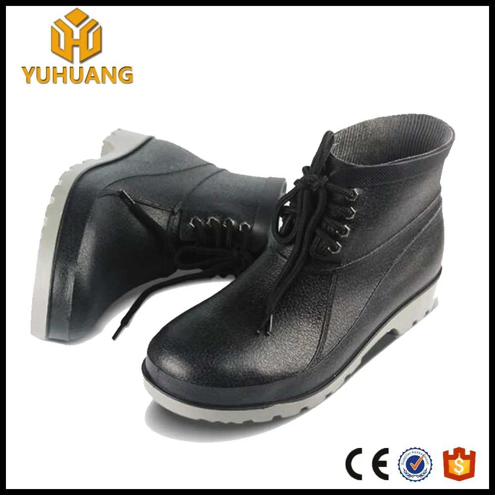Unisex Ankle Rain boots ,PU outsole steel toe cap boots ,pvc safety boot
