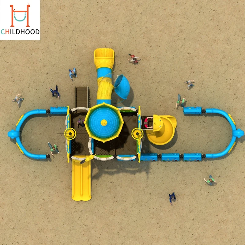 
Promotional commercial safe reliable outdoor plastic slide kids playground equipment 