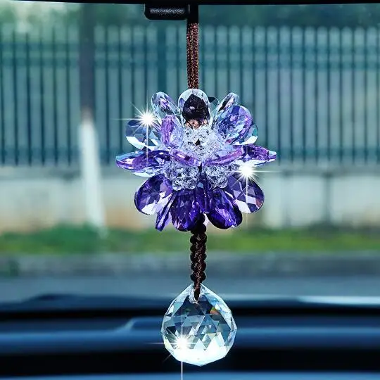 Handmade high grade car accessories  jewelry crystal decorations interior mirror  car hanging pendant