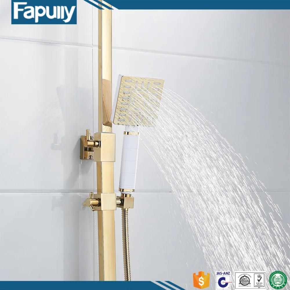 Fapully Brass Shower Body Valve Concealed Gold Bath Mixer Shower Faucet