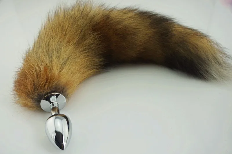 metal fox tail anal butt plug cat tail sex products