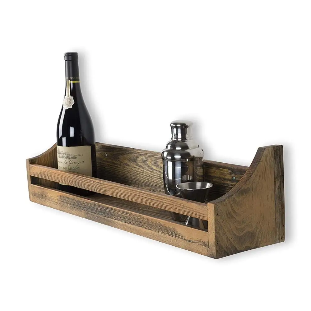 GSF 24 Inch Handmade Floating Shelves Wooden Floating Rustic Wall Mount Shelf For Living Room Kitchen Bathroom