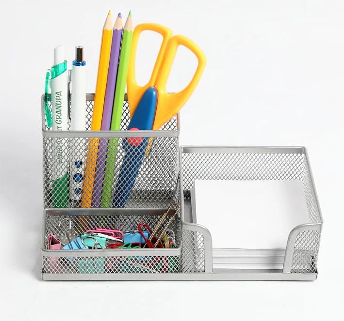 Metal mesh office stationery desk organizer with Pen Holder