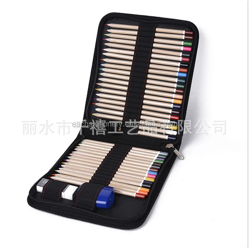 36 48 сумка-занавеска для карандашей с 72 отверстиями и пенал на молнии цветными карандашами из натурального дерева
