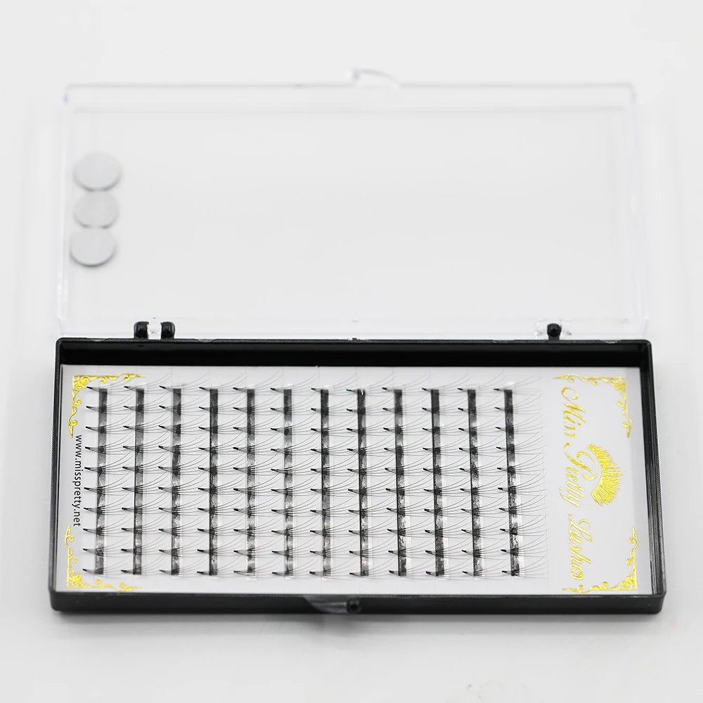 Own Brand Premade Volume Lash Fans 3D Volume Lashes 4D 6D Knot Free Cluster Mink eyelash extension