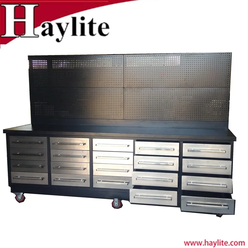 Qingdao stainless steel metal drawer mobile workbench for sales