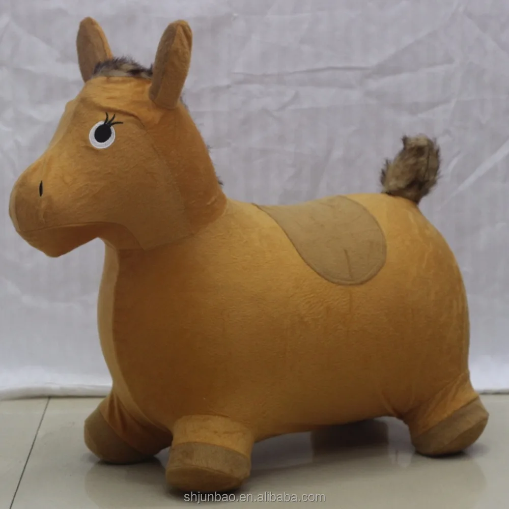 
PVC Inflatable Horse Ride-on Jumping Toys Animals With Clothes 