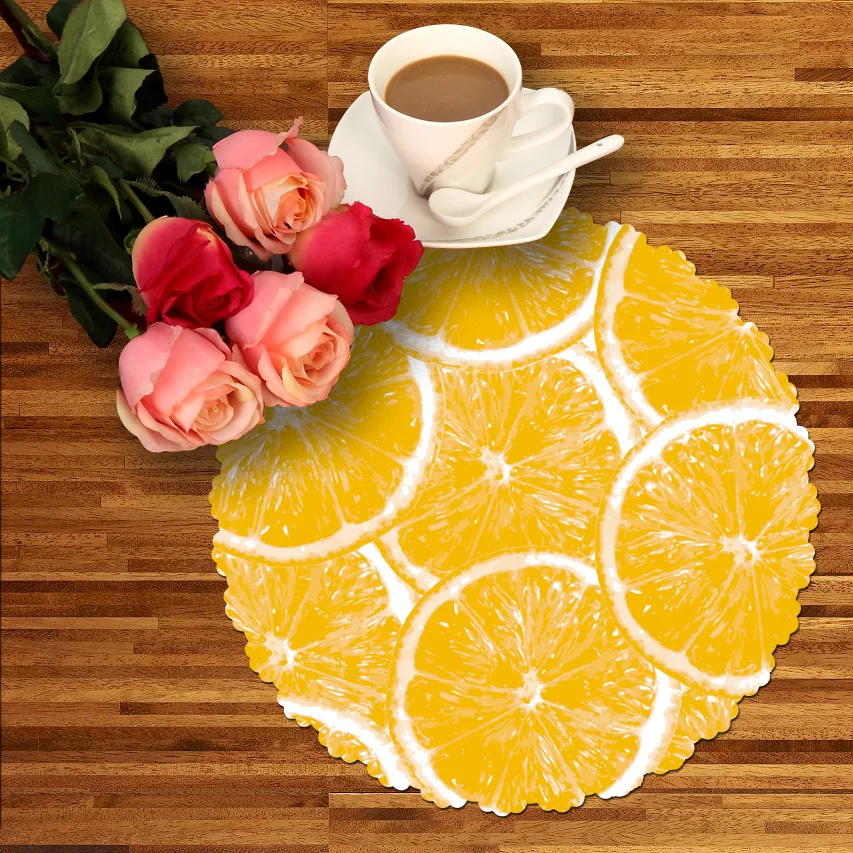 40cm round circle placemat, clear plastic placemat, dining table place mat